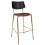 Andrea Brass Frame Bar Stool with Padded Seat 77cm