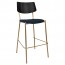 Andrea Brass Frame Bar Stool with Padded Seat 77cm