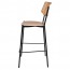 Andrea Rattan Back Black Frame Bar Stool 75cm