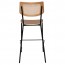 Andrea Rattan Back Black Frame Bar Stool 75cm