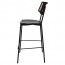Andrea Rattan Back Black Frame Bar Stool 75cm