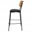 Andrea Rattan Back Black Frame Bar Stool with Padded Seat 77cm