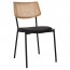 Andrea Rattan Back Black Frame Dining Chair with Padded Seat