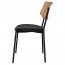 Andrea Rattan Back Black Frame Dining Chair with Padded Seat