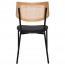 Andrea Rattan Back Black Frame Dining Chair with Padded Seat