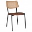 Andrea Rattan Back Black Frame Dining Chair with Padded Seat