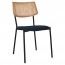Andrea Rattan Back Black Frame Dining Chair with Padded Seat