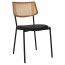 Andrea Rattan Back Black Frame Dining Chair with Padded Seat