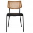 Andrea Rattan Back Black Frame Dining Chair with Padded Seat