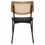 Andrea Rattan Back Black Frame Dining Chair with Padded Seat