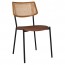 Andrea Rattan Back Black Frame Dining Chair with Padded Seat