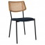 Andrea Rattan Back Black Frame Dining Chair with Padded Seat