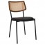 Andrea Rattan Back Black Frame Dining Chair with Padded Seat