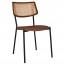 Andrea Rattan Back Black Frame Dining Chair with Padded Seat