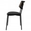 Andrea Rattan Back Black Frame Dining Chair with Padded Seat