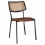 Andrea Rattan Back Black Frame Dining Chair with Padded Seat