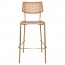Andrea Rattan Back Brass Frame Bar Stool 75cm