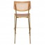 Andrea Rattan Back Brass Frame Bar Stool 75cm