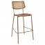 Andrea Rattan Back Brass Frame Bar Stool 75cm