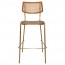 Andrea Rattan Back Brass Frame Bar Stool 75cm