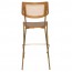Andrea Rattan Back Brass Frame Bar Stool 75cm