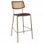 Andrea Rattan Back Brass Frame Bar Stool 75cm