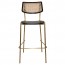 Andrea Rattan Back Brass Frame Bar Stool 75cm