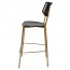 Andrea Rattan Back Brass Frame Bar Stool 75cm