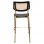 Andrea Rattan Back Brass Frame Bar Stool 75cm