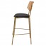 Andrea Rattan Back Brass Frame Bar Stool with Padded Seat 77cm