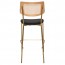 Andrea Rattan Back Brass Frame Bar Stool with Padded Seat 77cm