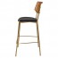 Andrea Rattan Back Brass Frame Bar Stool with Padded Seat 77cm