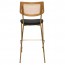 Andrea Rattan Back Brass Frame Bar Stool with Padded Seat 77cm