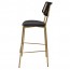 Andrea Rattan Back Brass Frame Bar Stool with Padded Seat 77cm