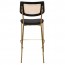 Andrea Rattan Back Brass Frame Bar Stool with Padded Seat 77cm