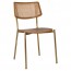 Andrea Rattan Back Brass Frame Dining Chair