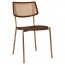 Andrea Rattan Back Brass Frame Dining Chair