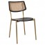 Andrea Rattan Back Brass Frame Dining Chair