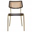Andrea Rattan Back Brass Frame Dining Chair