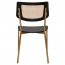 Andrea Rattan Back Brass Frame Dining Chair