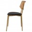 Andrea Rattan Back Brass Frame Dining Chair with Padded Seat