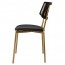 Andrea Rattan Back Brass Frame Dining Chair with Padded Seat
