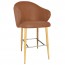 Ariel Bar Stool Walnut Steel Legs 76cm