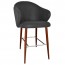 Ariel Bar Stool Walnut Steel Legs 76cm