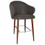 Ariel Bar Stool Walnut Steel Legs 76cm