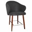 Ariel Counter Stool Walnut Steel Legs 66cm