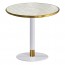 Art Deco Marble Top and White & Brass Table