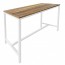 Avoca Beer Garden Outdoor Bar Table Recycled Blonde Timber Top White Frame