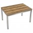 Avoca Beer Garden Outdoor Dining Table Recycled Blonde Timber Top Silver Frame