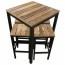 Avoca Beer Garden Outdoor Bar Table and Stools Recycled Blonde Timber Top Black